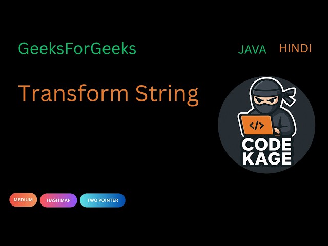 GFG | POTD | Transform String | Simple Two Pointer Approach | Java | Hindi