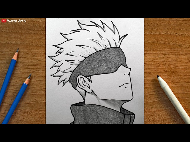 Easy anime drawing || How to Draw Gojo Satoru Step by Step || Step by Step Anime Art Sketch Tutorial