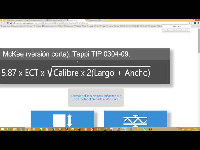 Google HTML Service - Ejemplo práctico: Cálculos con McKee equation