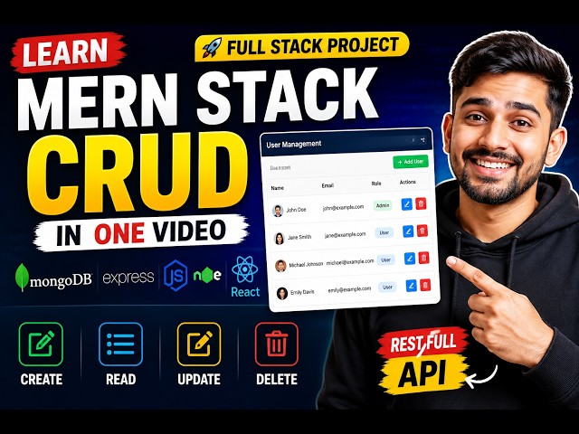Build a Complete MERN Stack CRUD App in One Video! 🔥 | React + Node.js + REST API