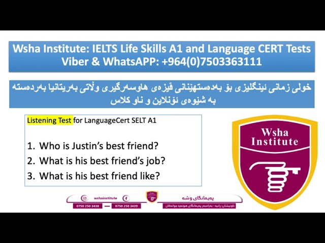 Listening Test for LanguageCert SELT A1