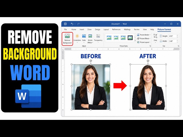 How to Remove PICTURE BACKGROUND in Microsoft Word