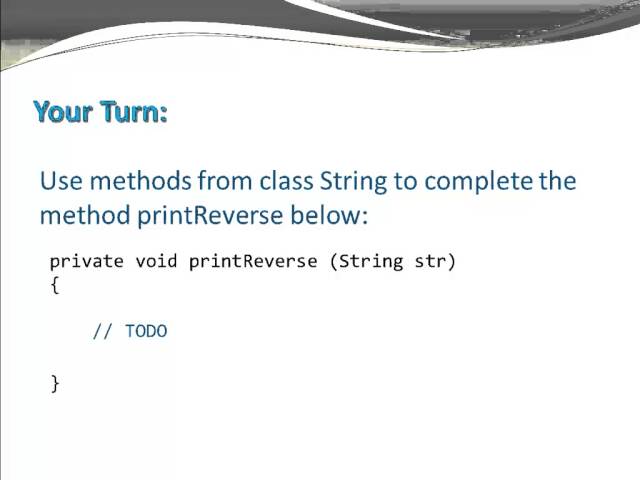 Java Basics - class String