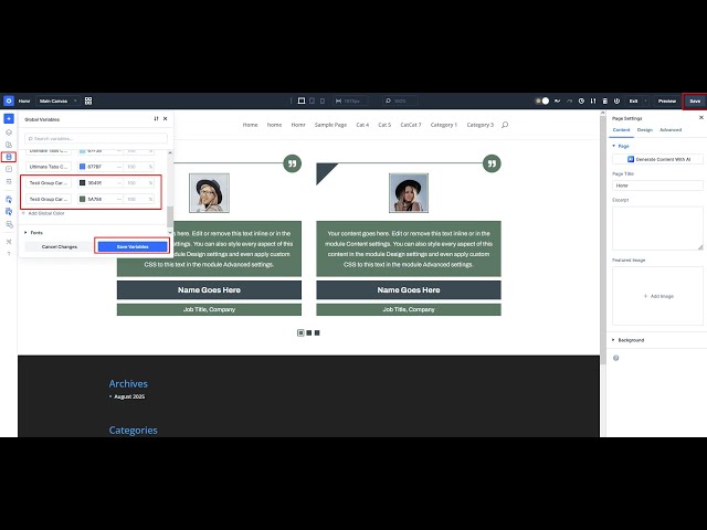 How to Change Colors Globally in Divi 5 Testimonial Carousel Layout