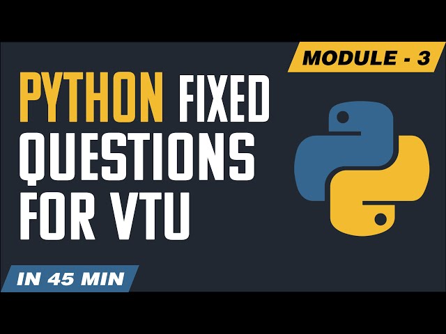 PYTHON MODULE 3
