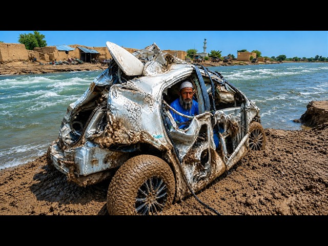 IMPOSSIBLE REPAIR - Pakistani Workshop Restores a Car Swept Away by Floodwaters - @accidentmaster