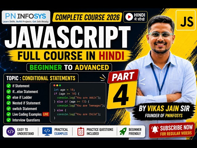 JavaScript Full Course in Hindi 2026 | Part 4 | Beginner to Advanced | Complete Course