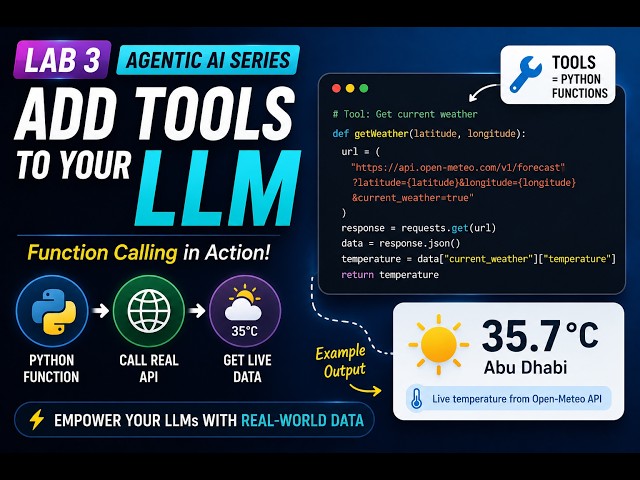 🛠️ Add Tools to Your LLM in Python | Agentic AI Function Calling Explained