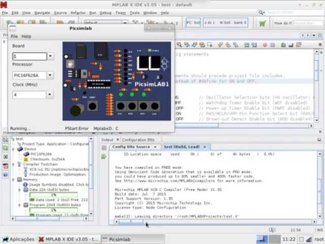 How to use MPLABX to program and debug PicsimLab 0.6