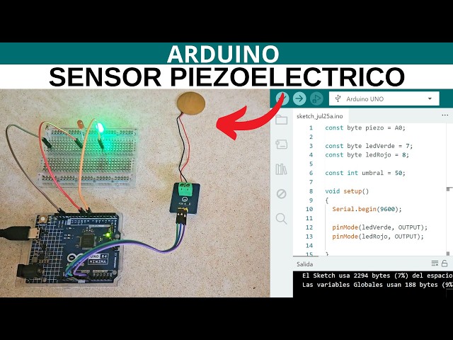 Arduino: Sensor Piezoeléctrico - Sistema de Detección de Golpes y Vibraciones - Paso a Paso