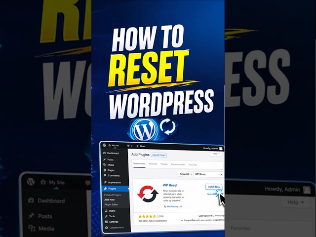 🔥How to Reset Your WordPress Website | Easy Tamil Tutorial #Shorts