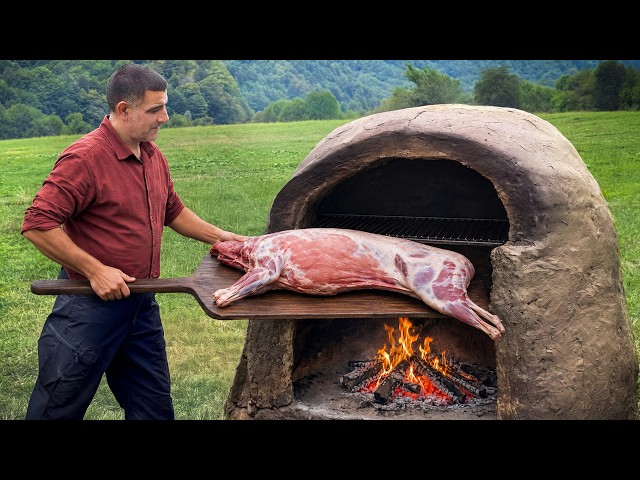 Traditional Lamb Roast in a Homemade Village Oven!