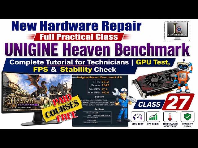 UNIGINE Heaven Benchmark Complete Tutorial for Technicians | GPU Test, FPS & Stability Check