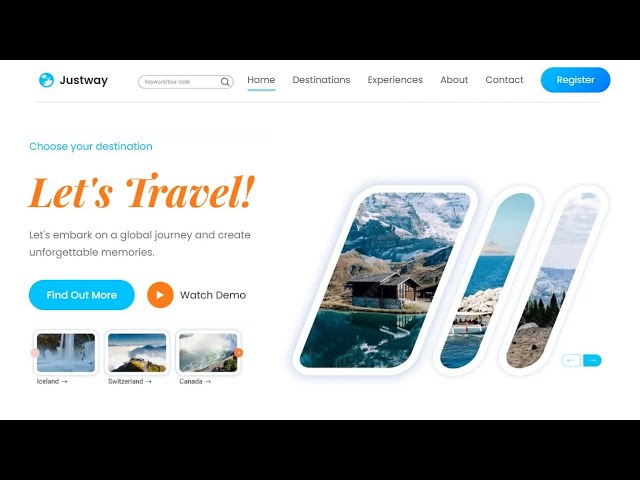 Full Travel Website Frontend Project | HTML CSS JS (From Scratch)