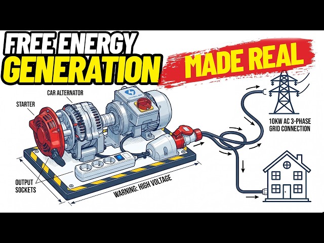 Free 230V 10KW Energy with an Alternator and Electric Motor