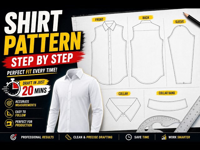 How to Draft a Shirt Pattern Step by Step | Professional Pattern Making Tutorial