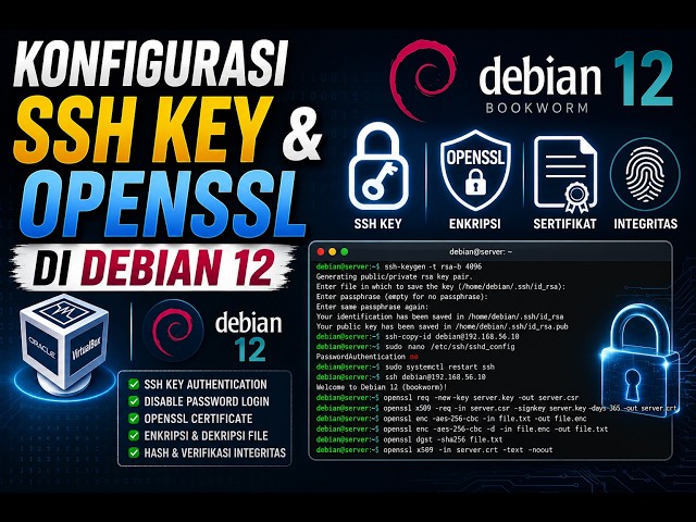 Konfigurasi SSH Key dan OpenSSL di Debian 12 | Virtualbox