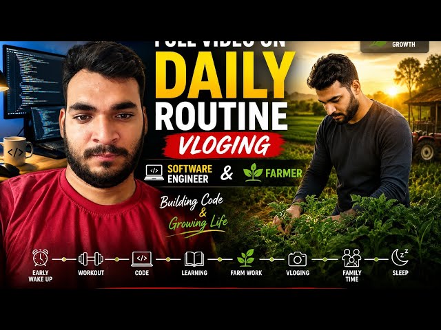 One Day, Three Dreams | Software Engineer + Farmer + YouTuber | Daily Routine Vlog
