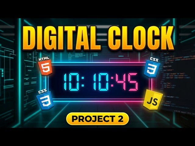 Digital Clock | #projects 2 | Using HTML + CSS + JavaScript |  @embeddedprojectscreator4824 ​