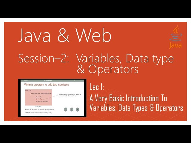 A Very Basic Introduction To Variables, Data Types & Operators in Java