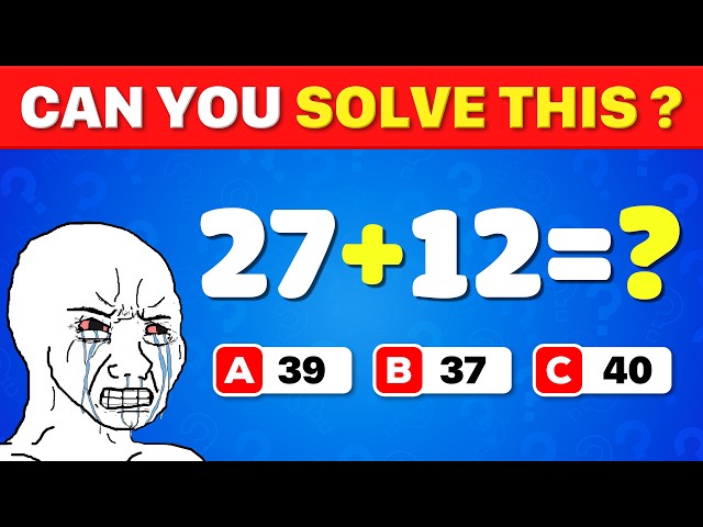 Can You Solve These Easy Math Problems? 🐻 Math Quiz for Kids