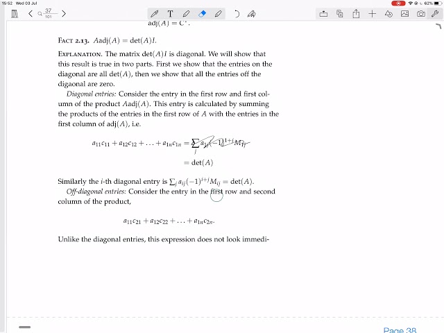 page 37 adjoints and cramer's rule