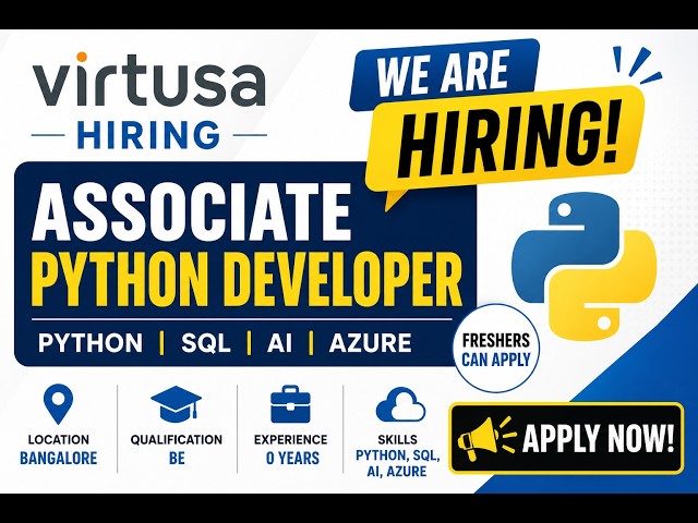 Python Developer Jobs 2026 | Virtusa Recruitment | Freshers | Apply Now