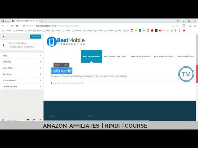 Lesson 10 | WordPress Theme Customization Part 3: Navigation Menu Setup (Hindi/Urdu)