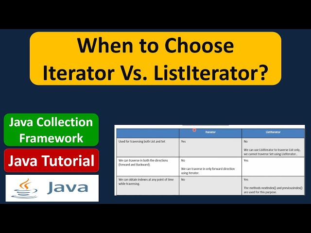 When to Choose Iterator Vs. ListIterator? | Java Collection Framework