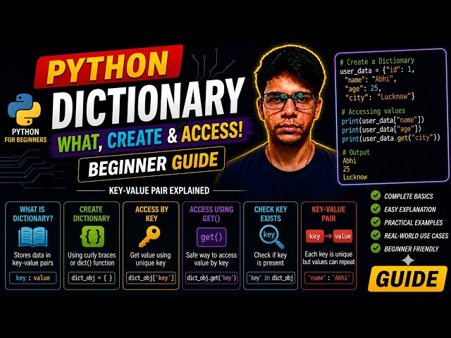 Python Dictionary Tutorial for Beginners | Create Dictionary & Access Values