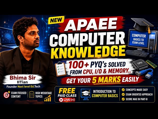 APAEE computer Knowledge 100+ PYQ’s solved from CPU, I/O & Memory..Get your 5 marks easily #apgenco 