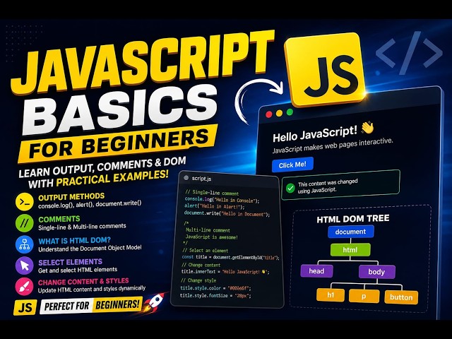 JavaScript Basics: Output, Comments & HTML DOM Manipulation Explained