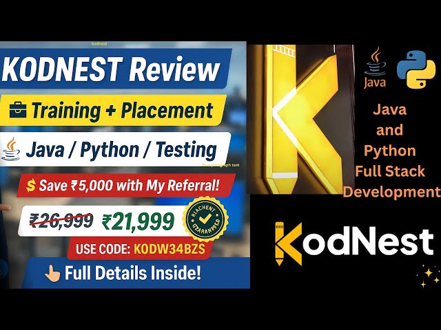 Kodnest Training Institute Review 🔥 Save ₹5000 on Full Stack & Testing Course | Placement Guarantee