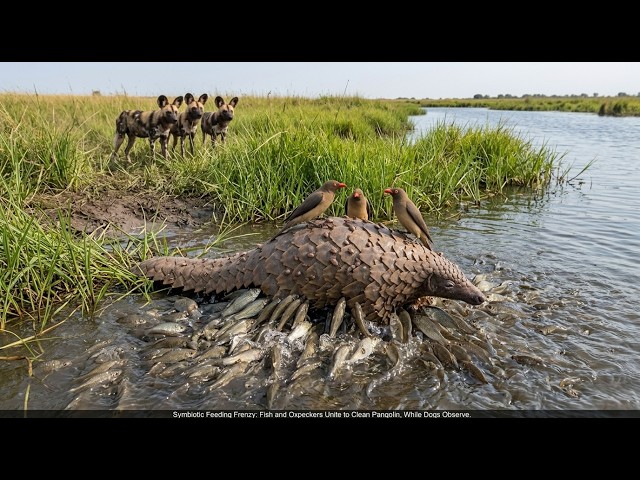 Nature's Cleanup Crew: Fish and Oxpeckers Save a Tick-Infested Pangolin