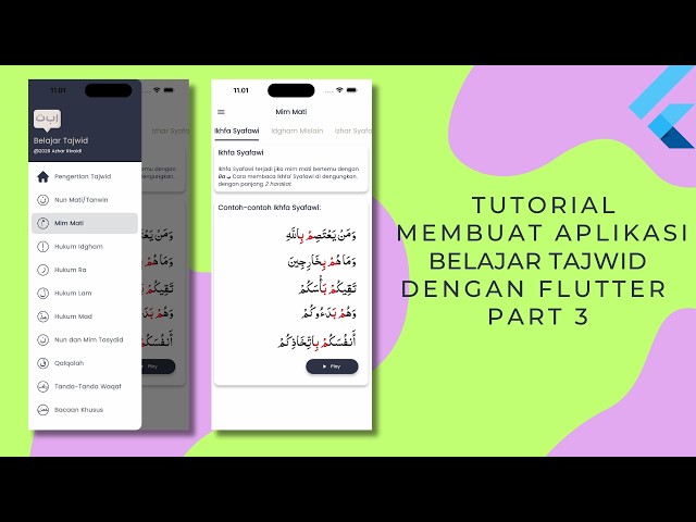 Tutorial on Building a Tajweed Learning App with Flutter Part 3 - Mim Mati