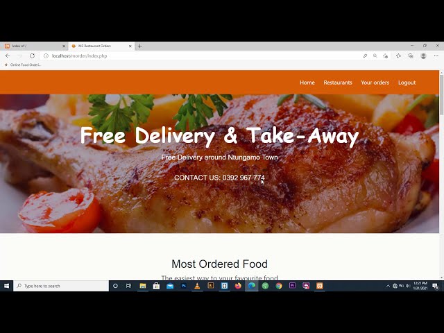 Online Food ordering and delivery system | CSS MySQL PHP JS