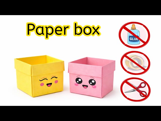 DIY paper box|Easy origami paper box|How to make paper box without glue|No glue paper craft|DIY box