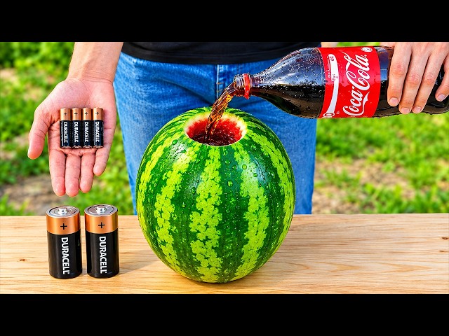I Poured Coca-Cola and AA Batteries into a Watermelon! You Won't Believe What Happens
