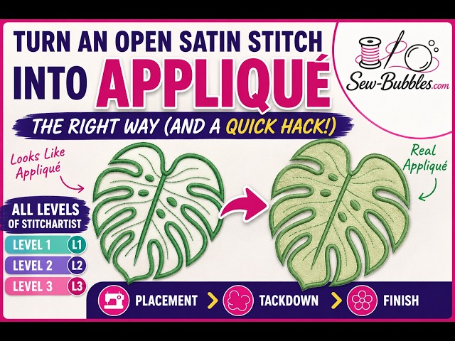 Turn an Open Satin Stitch Design into Appliqué with Embrilliance StitchArtist!