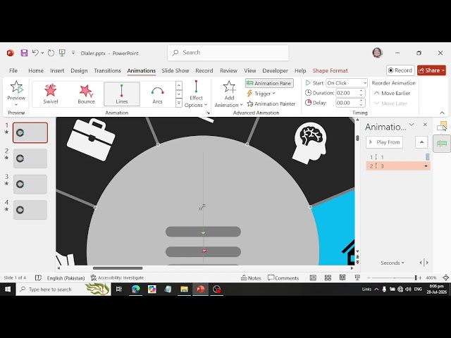Microsoft PowerPoint 3 Lines Animations