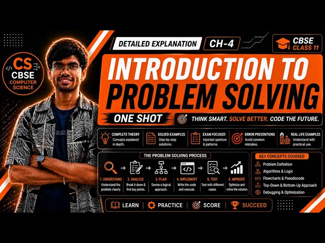 Introduction to Problem Solving One Shot 🔥 |  Chapter 4 Explained | CBSE Class 11 Computer Science