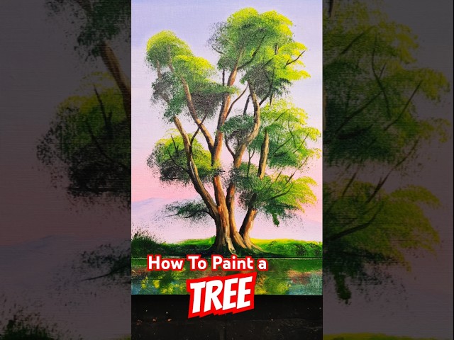 how to paint a simple tree 🌳 #shortsart #howtopaint