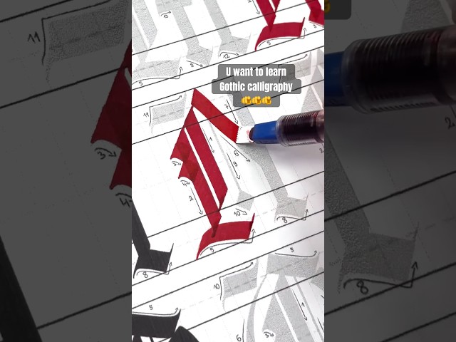 How to write gothic calligraphy letter N #calligraphy