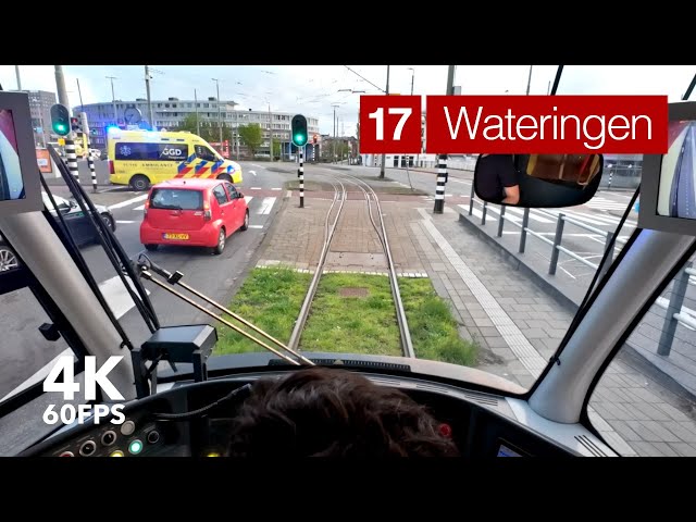 Saturday evening in the city | 🚊 HTM Line 17 | 4K Tram Cabview | 🇳🇱 The Hague | Siemens Avenio