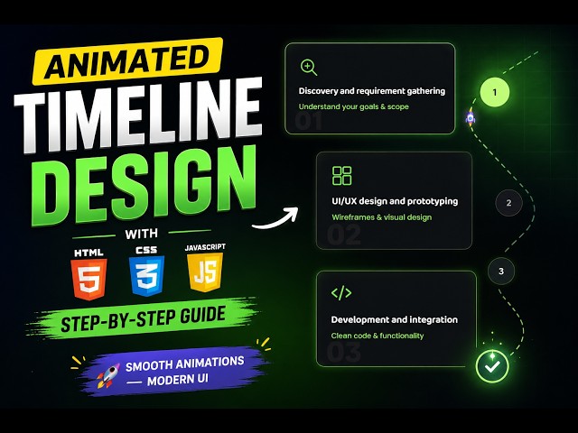 Animated Timeline Website Design with HTML CSS & JavaScript 🚀 | Modern UI Design