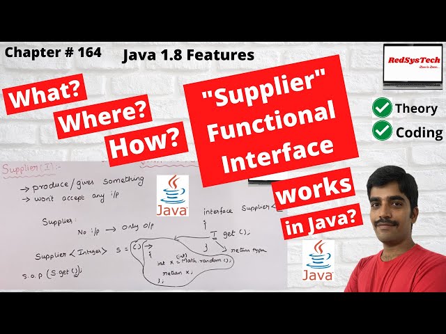 # 164 Supplier Interface in Java with Examples | Supplier | java Supplier | java 8| java| RedSysTech