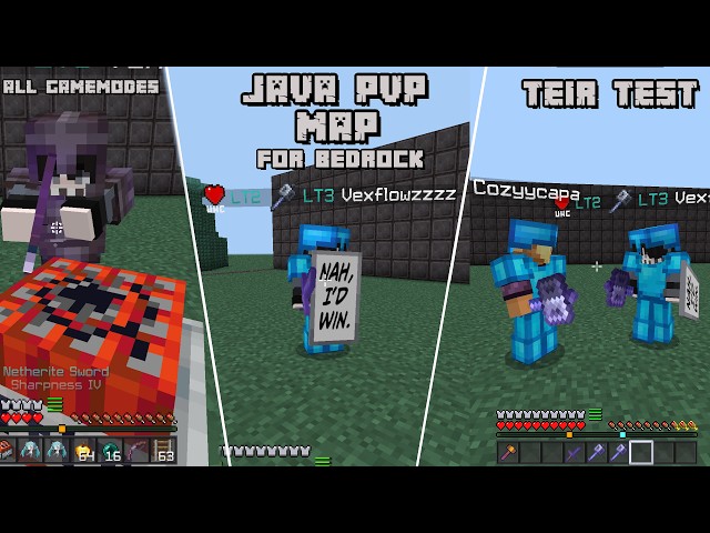 Minecraft JAVA pvp map for bedrock 1.21.10+ || MCPE java map showcase