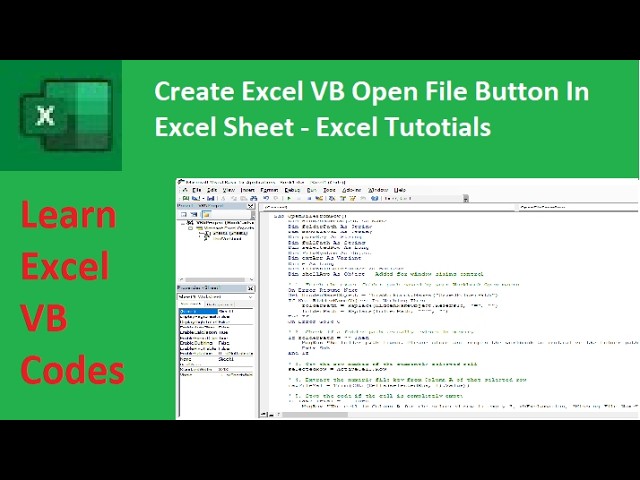 Creating Excel file open button by using Excel VB Code