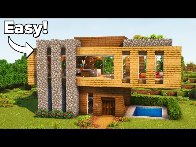 Minecraft: How To build a Starter Modern House | Tutorial🏠