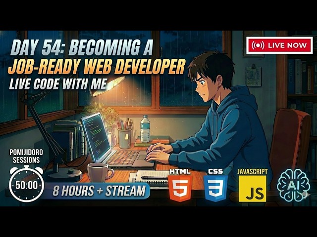 [29.6.26] Day 54: Becoming a Job-Ready Web Developer 🇧🇩| 8 Hours + Live Code with me #studywithme